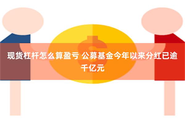 现货杠杆怎么算盈亏 公募基金今年以来分红已逾千亿元