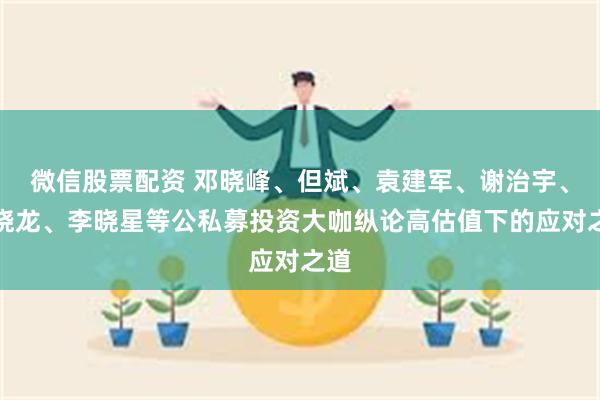 微信股票配资 邓晓峰、但斌、袁建军、谢治宇、刘晓龙、李晓星等公私募投资大咖纵论高估值下的应对之道