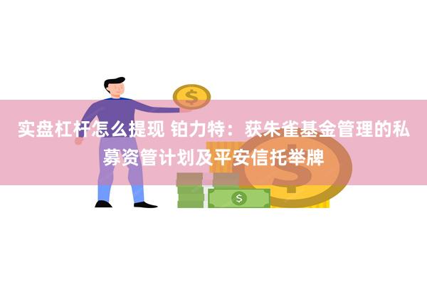 实盘杠杆怎么提现 铂力特：获朱雀基金管理的私募资管计划及平安信托举牌